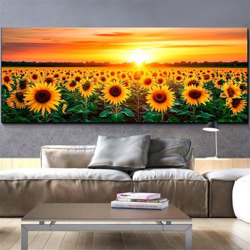 Diamond Painting Tournesol 70x200 Kit Complet pour Décorer un Grand Mur Vide L329