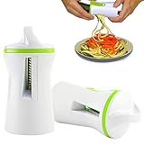 [ IDEAL PARA PLATOS DIETÉTICOS, VEGANOS Y CELÍACOS ] Realiza con este espiralizador platos de espaguetis de verduras. Es una forma original, rápida y saludable de consumir más vegetales y quitar el antojo de pasta, reduciendo considerablemente las calorías y sumando muchas más vitaminas y fibra.