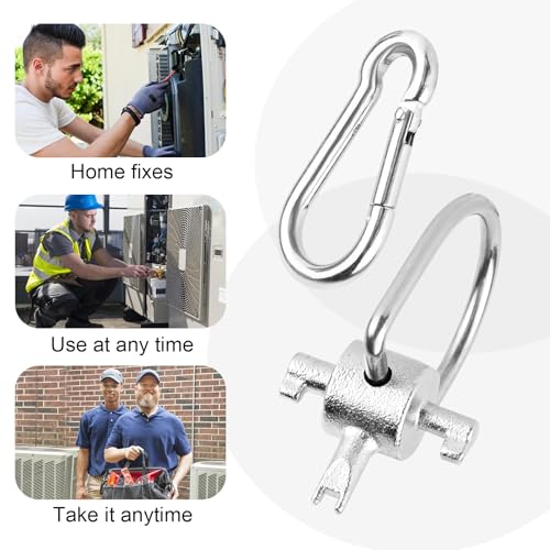 Image of Hvac Locking Cap Key for Refrigerant, 3-in-1 Multi Hvac Key Tool for Hvac 410A & R22 Installation and Removal, Hvac Key Tool Universal Locking Cap Key for Refrigerant