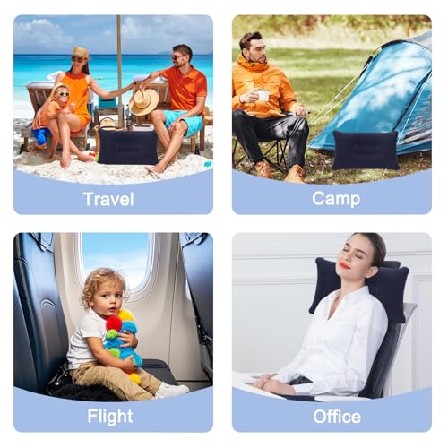 Lot de 2 Oreillers Gonflables Ultra Légers et Compacts, Parfaits pour Voyages, Camping, Plein Air et Pêche, Oreillers Résistants à l'Eau et Faciles à Gonfler, Taille Confortable 35 cm x 22 cm x 10 cm – Image 6