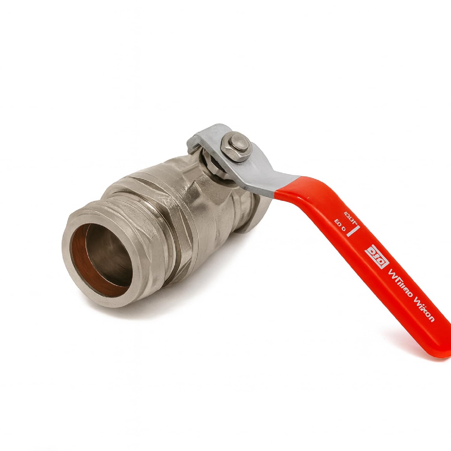 B&Q -  28mm Compression Lever Ball ValveStraight C X C With Red Handle