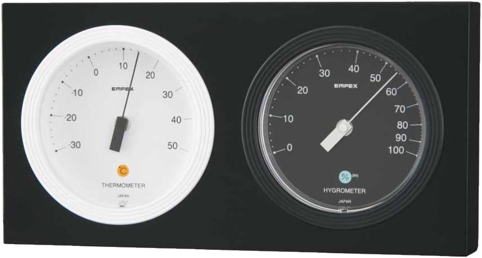 (Enpekkusu) Temperature and Hygrometer Mono Thermometer - Hygrometer MN-4830 Black ~ White