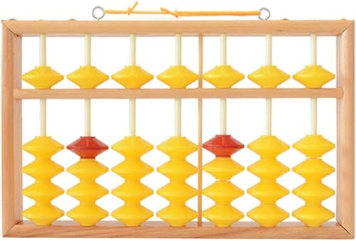 Ywengouy 7 columnas antideslizante colgante madera ábaco chino soroban herramienta educativa Mathmet