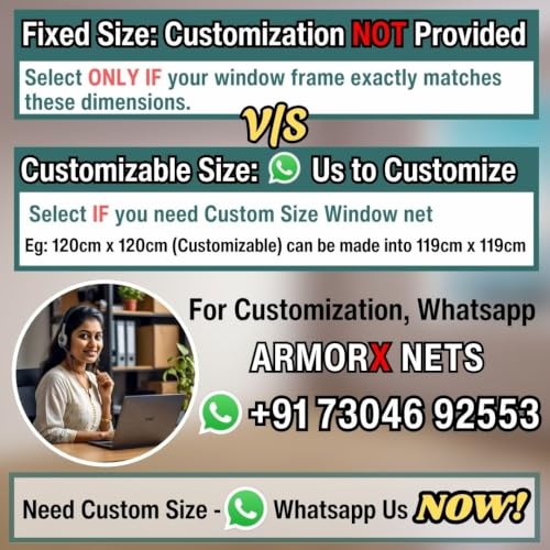 Image of ARMORX Fixed Size Fiberglass Window Mosquito Net | Stitched with Fastener Tape | Windows /Door DIY Bug Insect Mesh | Cream - 3x4 feet | 36x48 inch | 91x122 cm