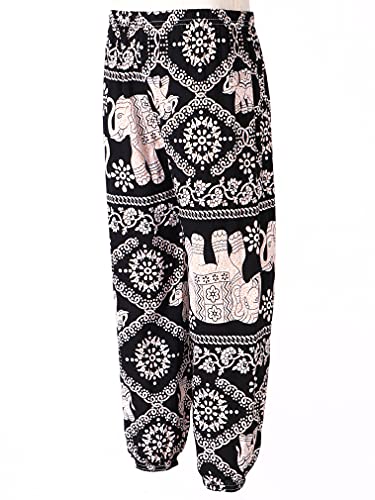 FEESHOW Kids Bohemian Pants Girls Boy Harem Pants Elasticated Waist Hippy Boho Casual Yoga Sport Pants2