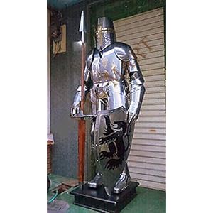 Armadura medieval para caballero cruzado Full Suit de Armor de disfraz