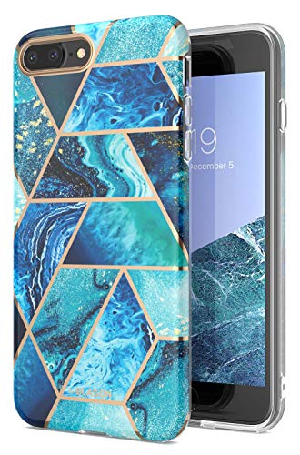 i-Blason Cosmo Lite Designed for iPhone 8 Plus / 7 Plus, Slim Stylish Shock-Absorbent Bumper Case with Camera Protection, Blue