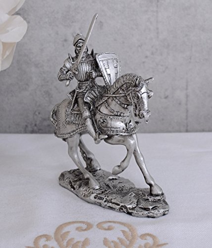 Ritter Mittelalter Reiterfigur Pferd Ritterrüstung Zinnfigur Sammelfigur rf003 Palazzo Exclusiv – Bild 3