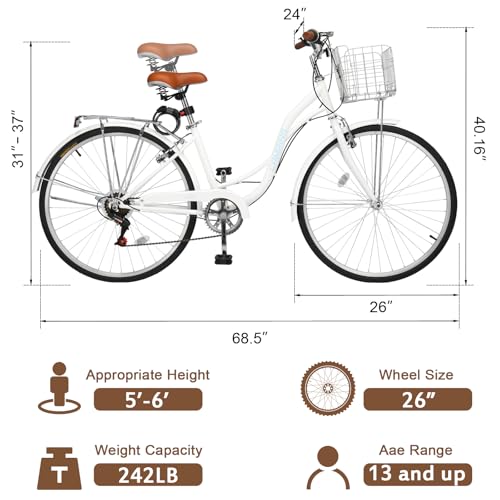 CamPingSurvivals 7-Speed Commuter Bike