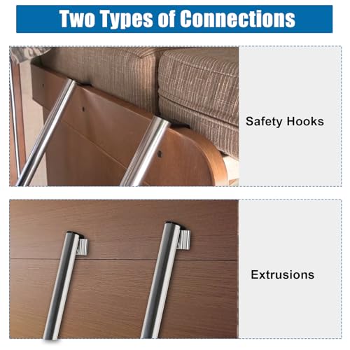 Image of 72 inch RV Bunk Ladder, 5 Wide Step Aluminum Camper Bunk Bed Ladder with Anti-Slip Rubber Foot Pads, Sliver