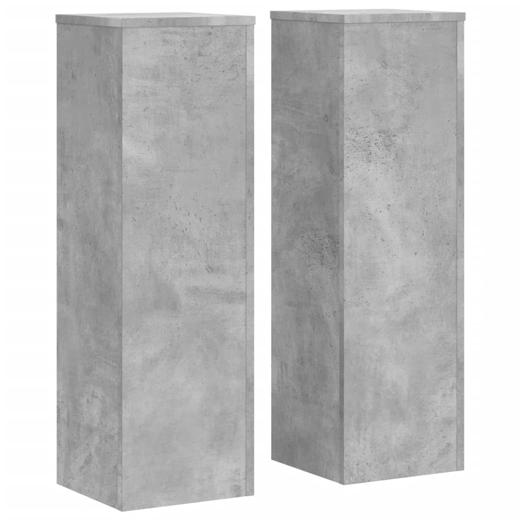 vidaXL Plant Stand 2pcs, Plant Pot Stand for Indoor Living Room, Plant Holder for Decorative, Flower Stand Flower Pot, Concrete Grey Engineered Wood