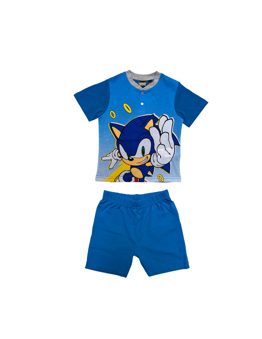 Sonic The Hedgehog Pigiama Estivo Bambino, Set 2 Pezzi, T-Shirt e Pantaloncini, Cotone