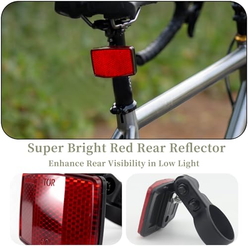 image for Ocoullow Bike Reflectors Kit, 6 PCS Bicycle Reflectors with White Fron