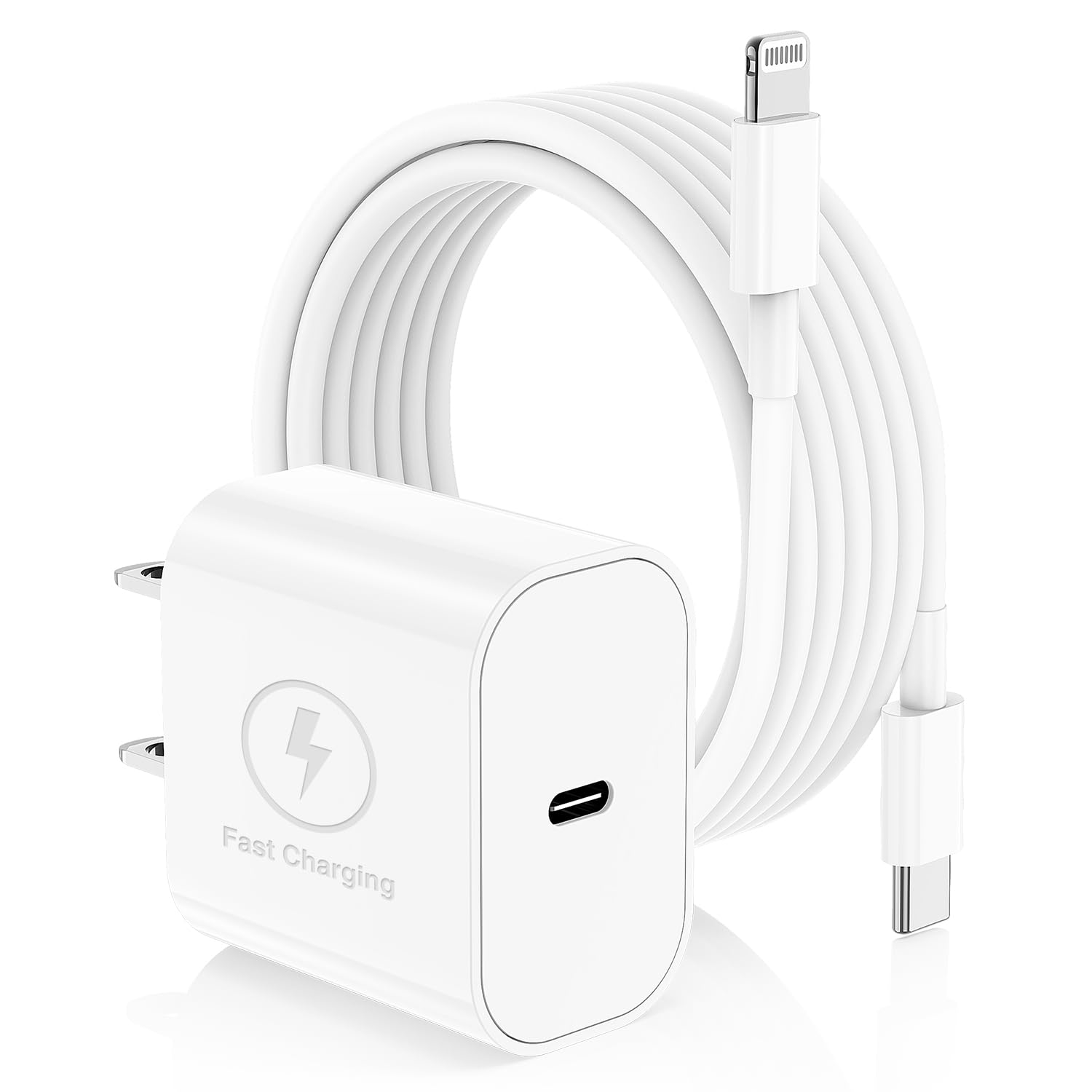 iPhone Fast Charger,Type C Wall Charger Block Plug and 10ft USB C to Lightning Charging Cable Cord Long,Power Adapter Cube Brick Box for Apple iPhone 14 Pro Max/14 Plus/14/13/12 Mini/11/XS Max/XR/iPad