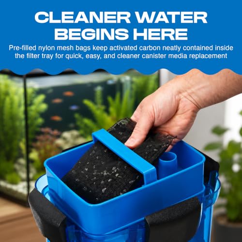 Image of Penn-Plax Cascade Pro-Carb Z Filt-A-Pack, 2 Pack - Mixed Carbon & Zeolite Aquarium Canister Filter Media Bags - Pre-Bagged Nylon Mesh Replacement for Cascade, Freshwater & Saltwater Tanks - 8 Ounce