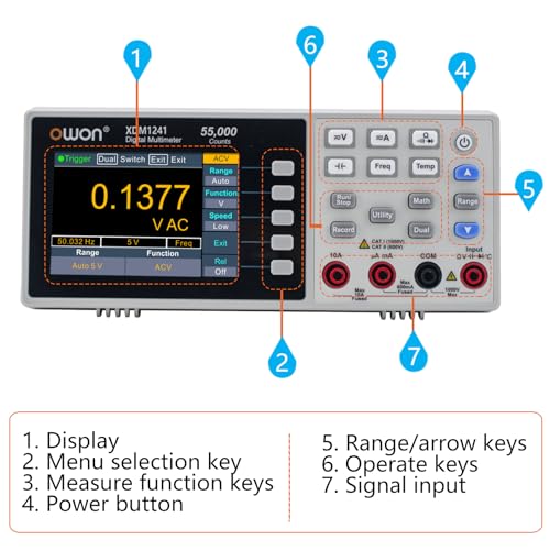 Image of OWON XDM1241 Bench-Type Digital Multimeter with Rechargeable Batteries True RMS High Accuracy Universal Desktop Multimeters