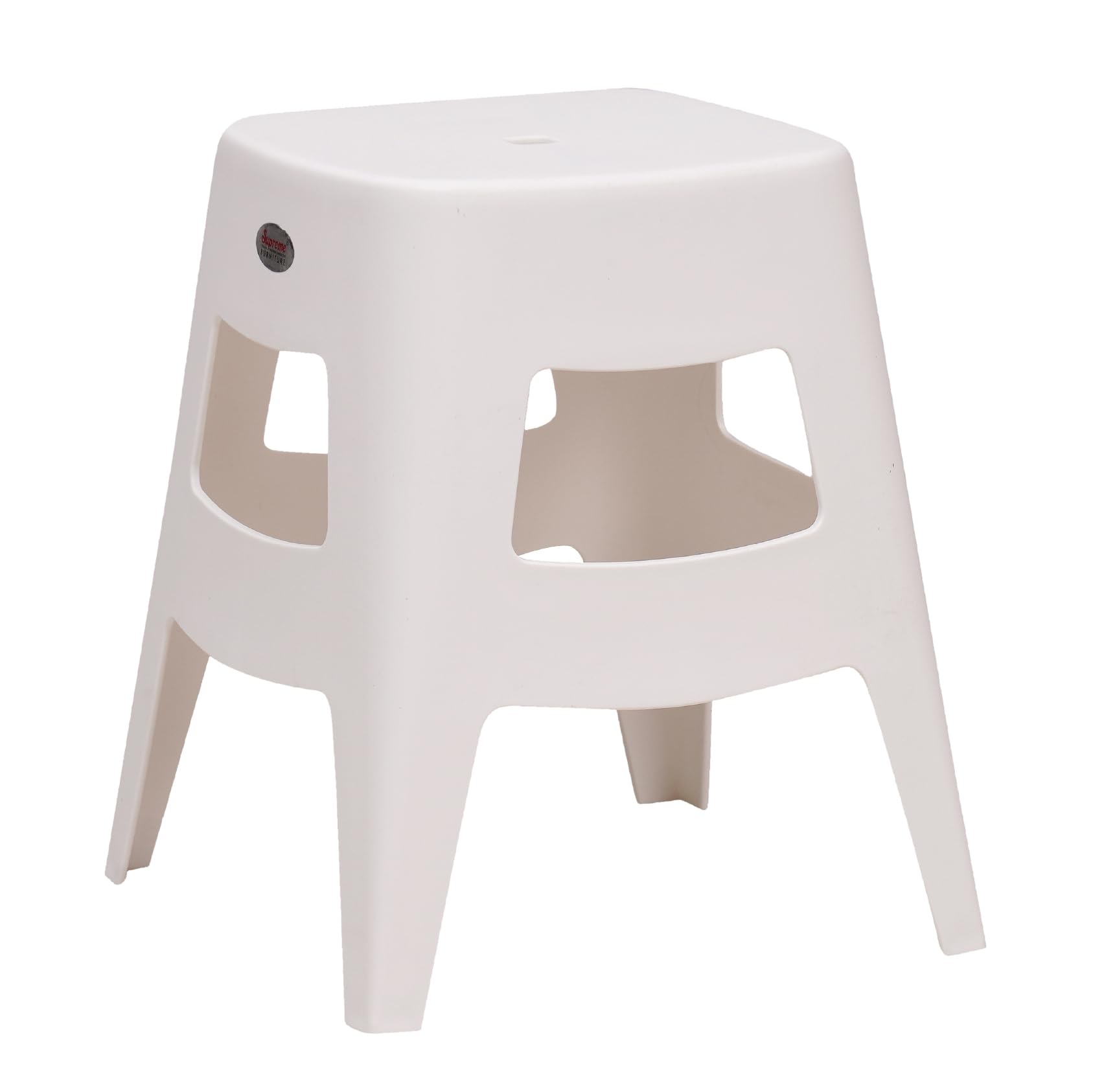 OAKNEST Supreme Plastic Multi Purpose Tuffy Stool for Home,Office and Kitchen Use Comes with 6 Months Replacement Warranty (Color : Milky White ; Count : 1)