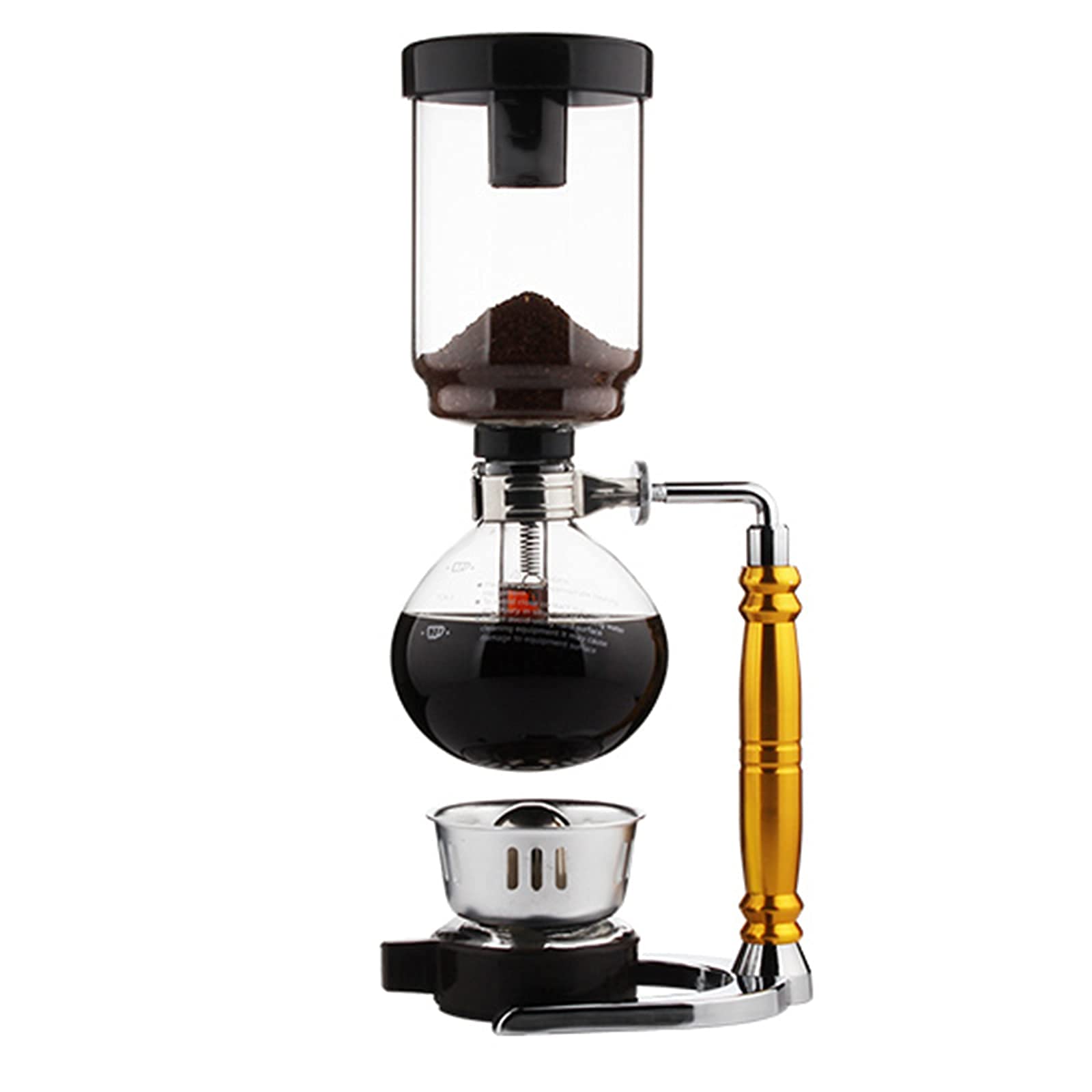 Buy Vacuum Coffee Maker Syphon Coffee Glass Siphon Pot Percolators Teapots & Coffee Servers,Gold