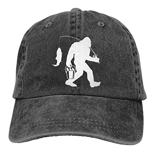 Bigfoot Hat Baseball Cap for Women Men Black Retro Vintage Adjustable Cotton Unisex Dad Hat for Outdoor Sport