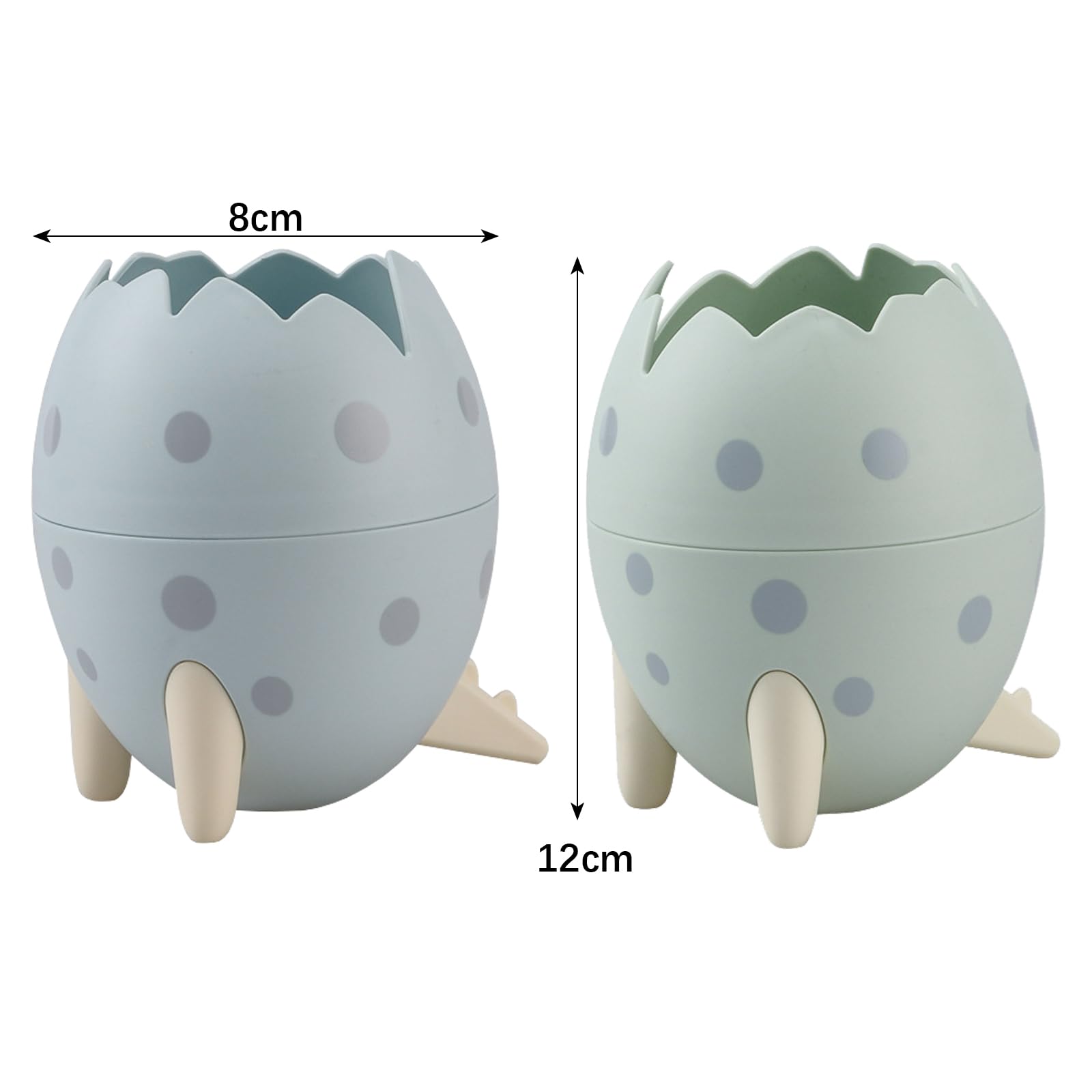 YZZT 2pcs Dinosaur Egg Pen Holder, Cute Pen Holder, Desk Organiser - Light Green, Sky Blue, Multi-color, 1 - Image 2