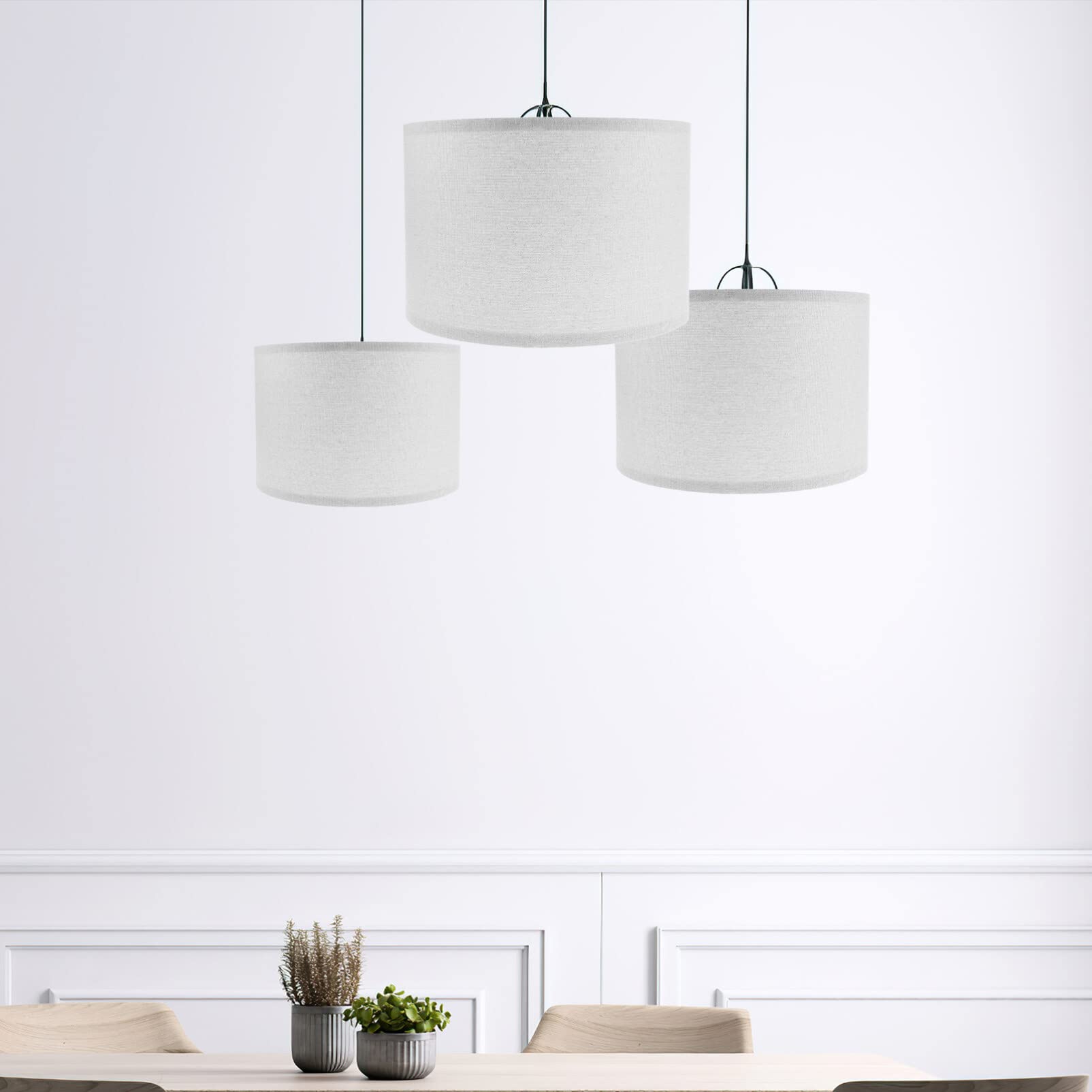 Wankaix Lot De 2 Abat-jour Tambour Pour Lampes De Table, Assemblage