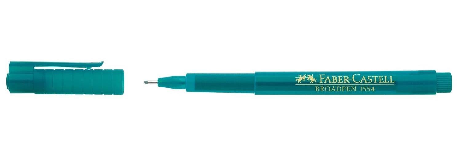 Faber-Castell Fineliner Pen Broadpen 1554 - Turquoise / Single