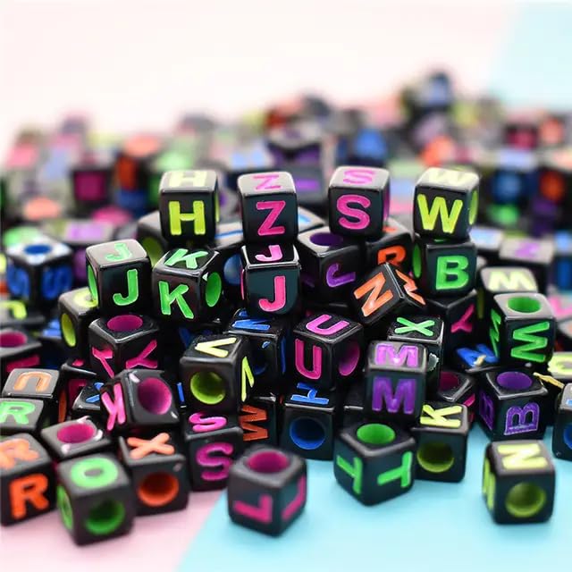 Khillayox100-Piece Alphabet Beads Set for Bracelet Making Perfect for Personalized Jewelry Making and DIY Crafts (Black) (B0D6ZKC4RW) Amazon Price History, Amazon Price Tracker