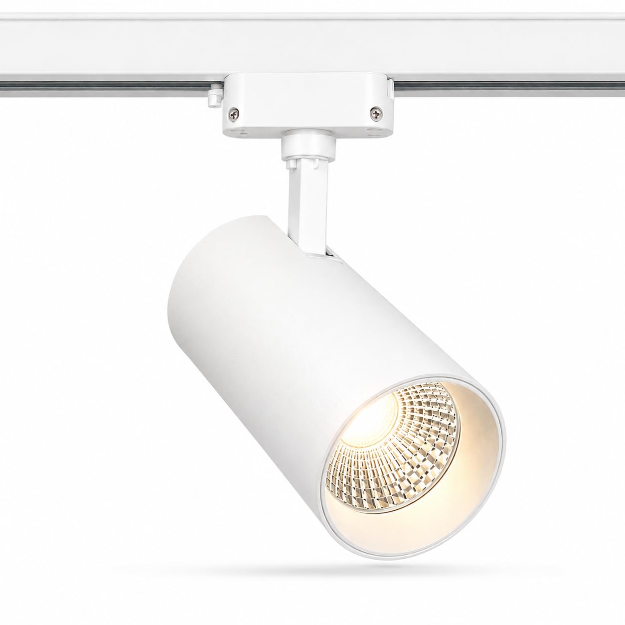 ONSSI® Foco LED para Carril Monofásico de 2 Hilos 35W COB 3150 lm, CCT Regulable 3000K/4500K/6000K,Ángulo 36°, Rotación 360°/90°, Blanco,Ideal para Tiendas, Galerías y Hogar