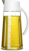Glass Oil Dispenser with Measurements, 500ml Capacity, White Handle, Kitchen Cooking Container with Markings (multi color)