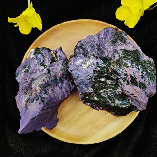 Image of Charoite Crystal Raw for Meditation & Reiki (750 Gm) | Natural Gemstone for Transformation & Inner Strength | Decorative Crystal Showpieces for Vastu Home Decor & Office Desk Decoration (3-4 Pcs)