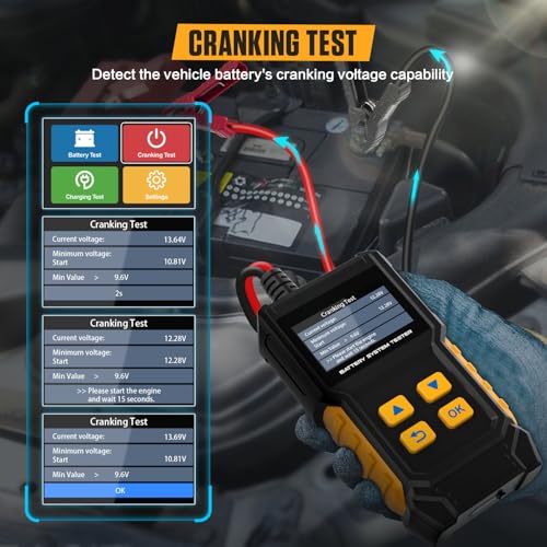 LINXINO BT360 Car Battery Tester 12V 24V 30-2000 CCA Load Tester Starter Alternator Tester Automotive Charging Cranking System Tester for Motorcycle Car Truck SUV ATV Boat