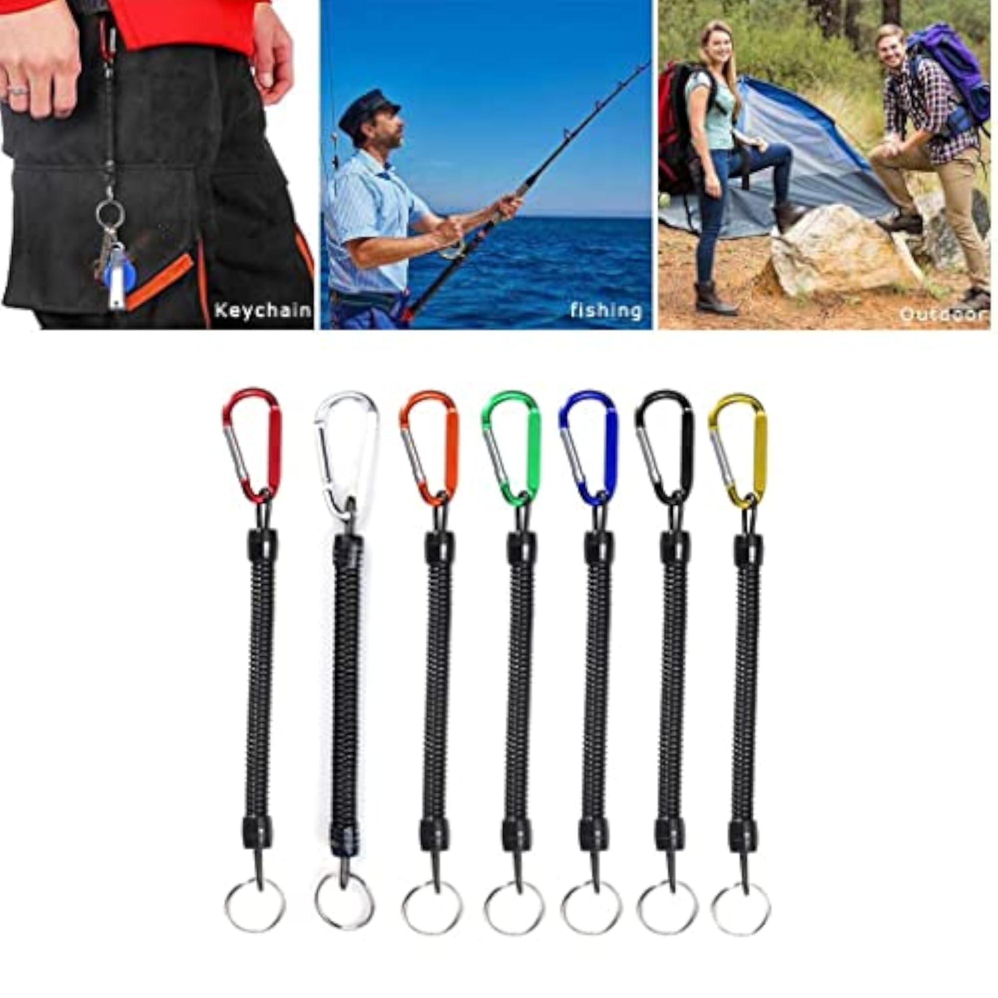 Retractable Fishing Lanyards Coil for Kayak and Boat