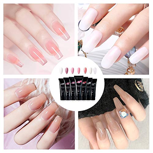 nagelverlengingsset, 7 * kleuren nagelverlenging, nagelborstel, nagelvijl, toplaaggel, basislakgel, schoon water en… - Afbeelding 8