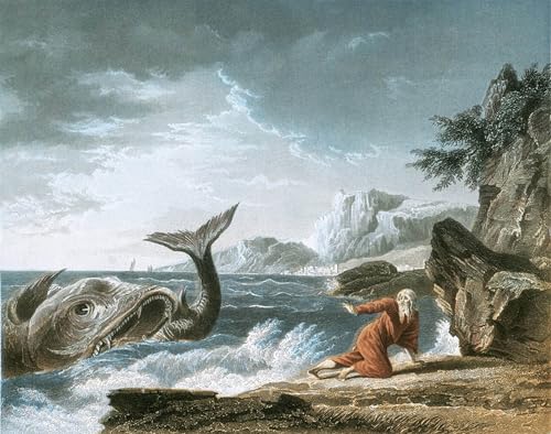 Tableau Jonas vomi par Claude Vernet impression sur toile vintage 60x90cm