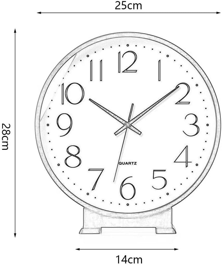 Mantel Clock Retro American 10 Inch Solid Wood Silent Desk Clock Living Room Fashion Desktop Decoration Gold Ornament