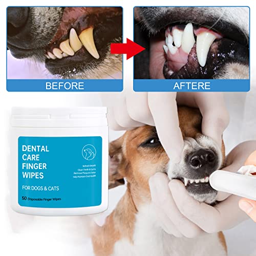 Dog Teeth Cleaning Finger Wipes - 50 CT Dental Care Wipes for Dogs, Cats, Puppies & Kittens - Natural Pet Presoaked Teeth Wipes - Pet Oral Gums Cleansing, Freshens Breath, Reduce Plaque & Tartar - Image 6