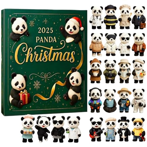 クリスマスカウントダウンパンダオーナメント - クリスマスパンダカレンダーへのアクリルカウントダウン|子供用24日間のフラットオーナメント幼児ティーンアダルトボーイガールメンズバケーションホリデー教室オフィスデスクウォール