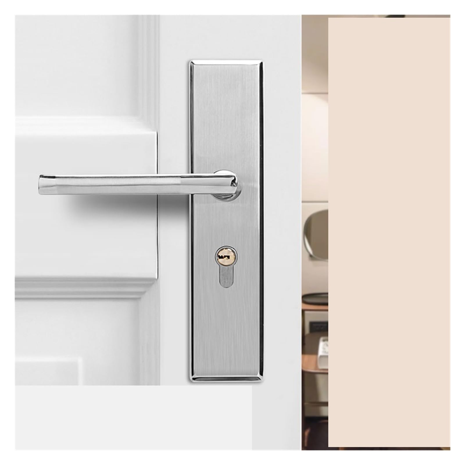 Serrure de porte intérieure en acier inoxydable avec clé A2 pour chambre