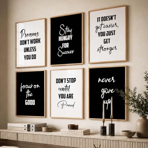 Image of kotart Motivational Quote wall Paintings with Frame for Home Decoration - Painting for Living Room Bedroom Office Wall hanging frames - Pack of 6 - Set of 6 Multicolo (10x13 inch, B)