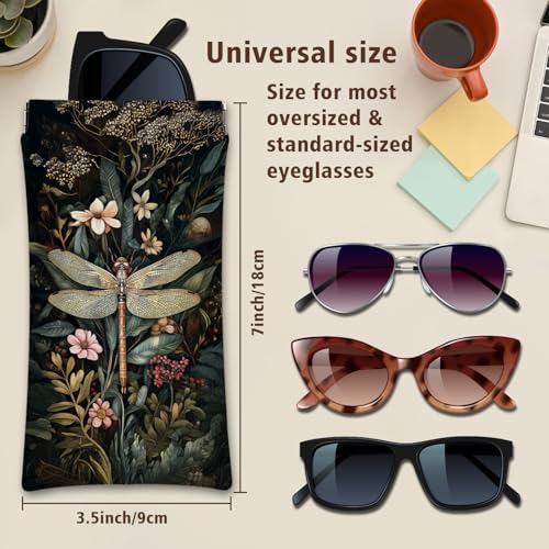 Image of Eyeglasses Sunglasses Case PU Soft Squeeze Top Glasses Pouch for Women Men,Animal Pattern Portable Anti Scratch