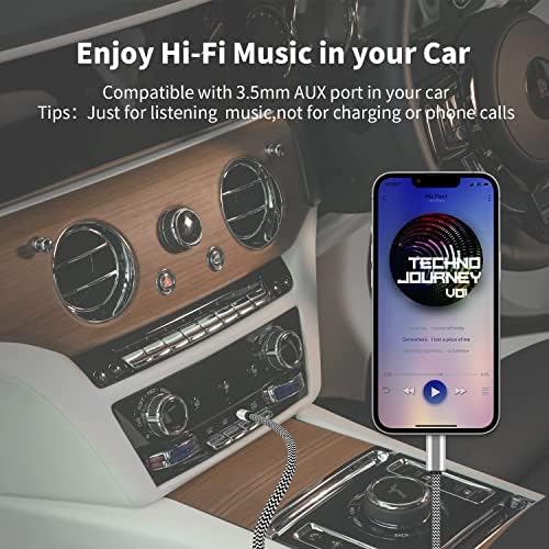 Aux Cable for iPhone 14 Adapter to 3.5mm Aux Cable Car Adapter for iPhone14/13/12/11 Pro Max/Pro/Plus Compatible with Car Stereo/Speaker/Headphone Adapter Support All iOS SystemSystem-silver gray(1M)