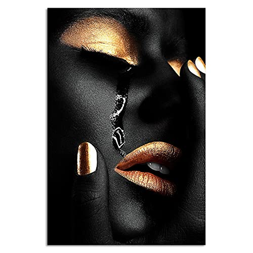 Peinture sur toile femme noire célébrant l'art mural moderne