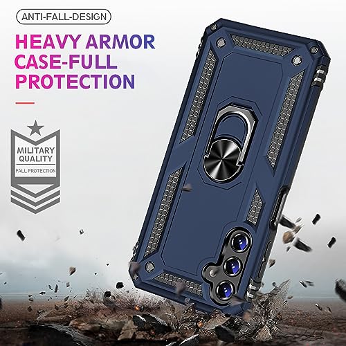 Image of for Samsung Galaxy S24 Plus Case with Screen Protector, Military Grade Rugged Shockproof Heavy Duty S24 Plus 5G Protective Cover for Samsung S24 Plus Magnetic Ring Kickstand Phone Case (Blue)