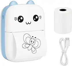 Mini Impressora Portátil Térmica Adesiva Bluetooth Sem Fio | Impressão de Fotos, Etiquetas, Lembretes e QR Code | Filmadora Infantil Divertida Full HD | Compatível com Android e iOS