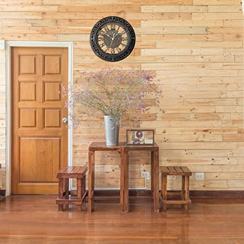 Andstar 20 Inch Wall Clock Retro Farmhouse Easy To Read Wall Clocks Art Distressed Old-Fashioned Silent Wall Clock Large Retro Rustic Country Decorative For Kitchen Living Room Bedroom(Antique Black) #TOP5