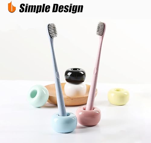 Miniatura 3 de Urbanstrive Elegante soporte para cepillos de dientes de cerámica para encimeras de tocador de baño, color negro