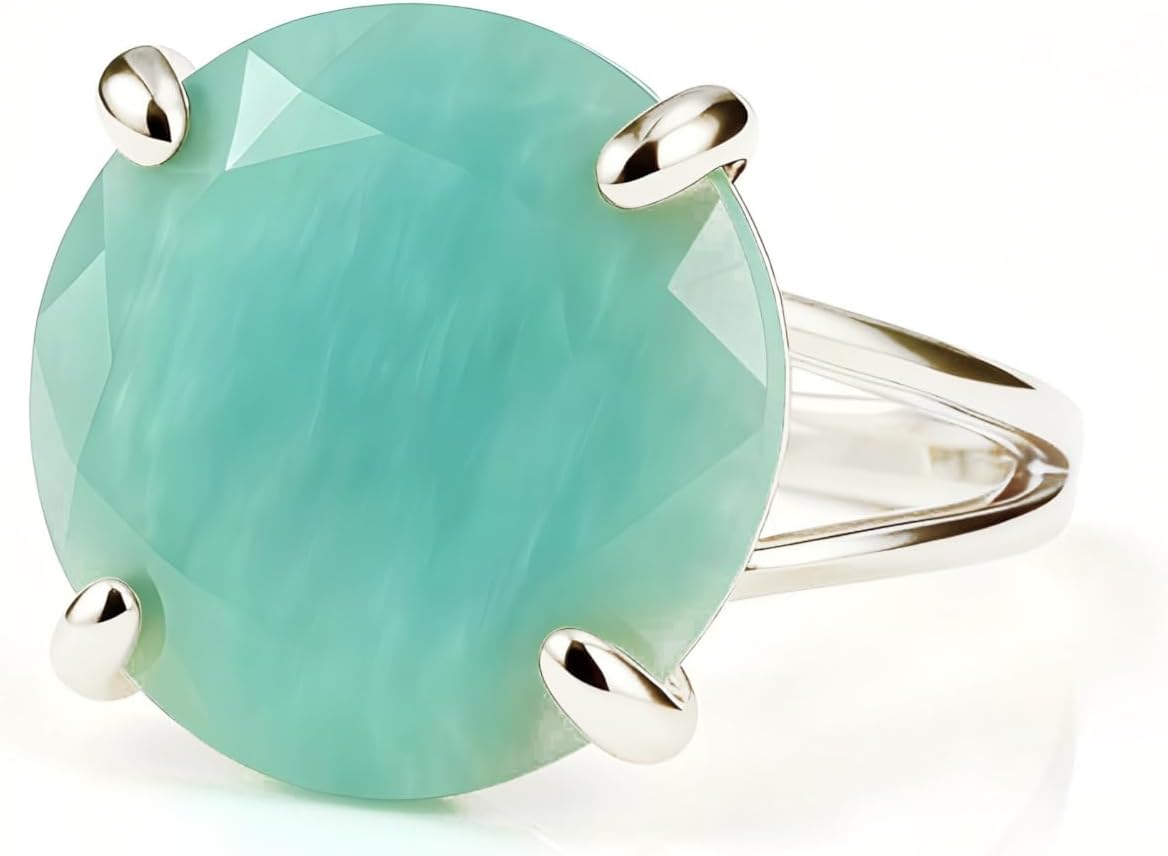 Dazzling Amazonite Ring - Round Amazonite with 14k Gold Filled Ring Band - Sizes 3-12.5 - AA Jewelry for Birthdays, Weddings, Anniversaries - Handmade
