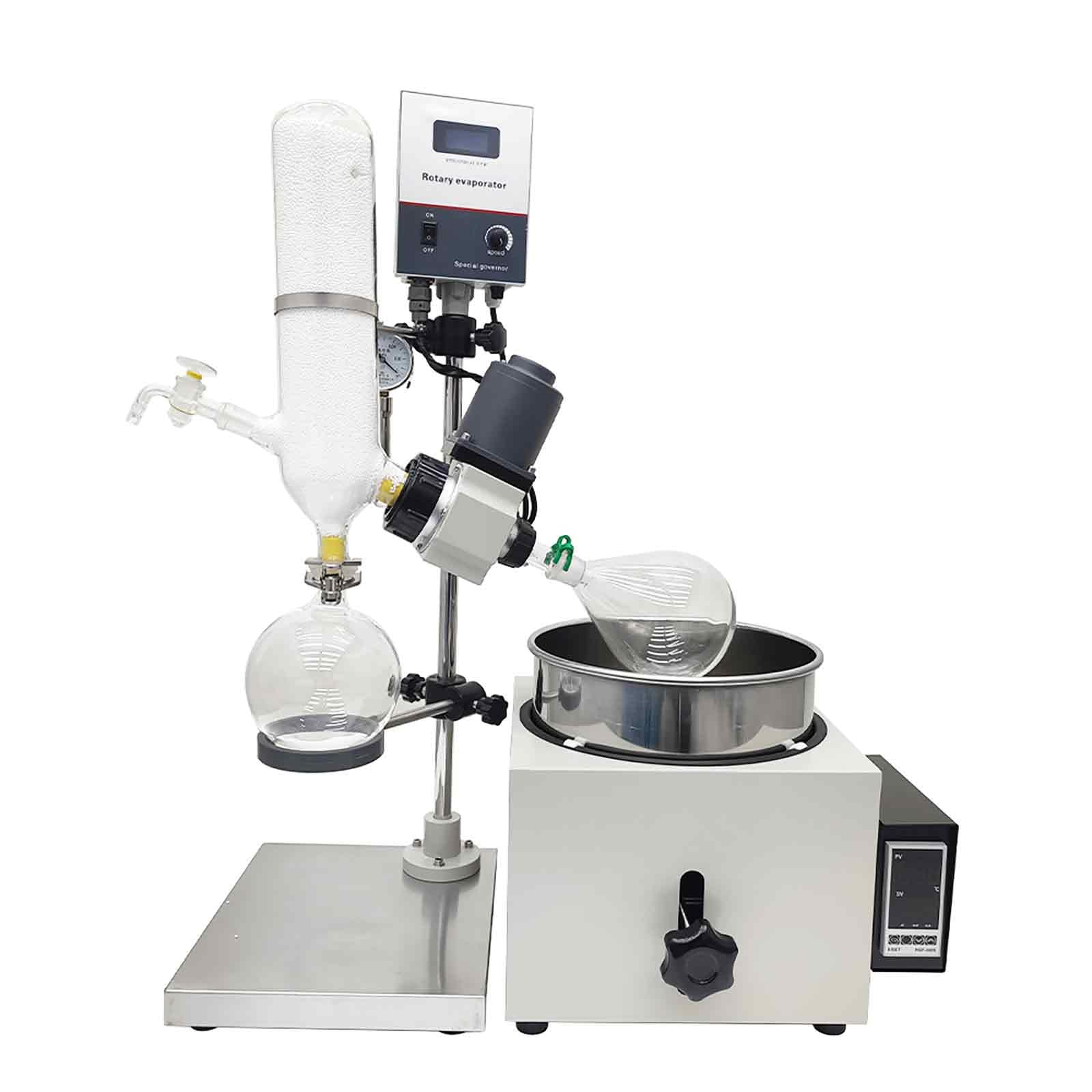 BEILOCKERY 110V 2L Rotary Evaporator Lab Equipment, Manual Lifting Lab Evaporator Rotary, Stainless Steel, Vacuum Conditions, High Evaporating Efficiency, High Recovery