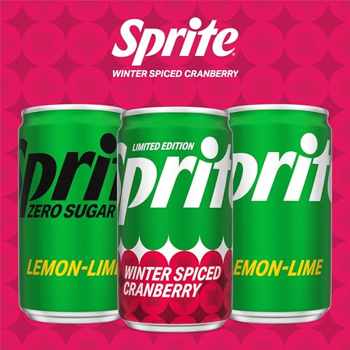 Sprite Winter Spiced Cranberry Soda Soft Drink Fridge Pack, 7.5 fl oz Mini Cans, 10 Pack image 8