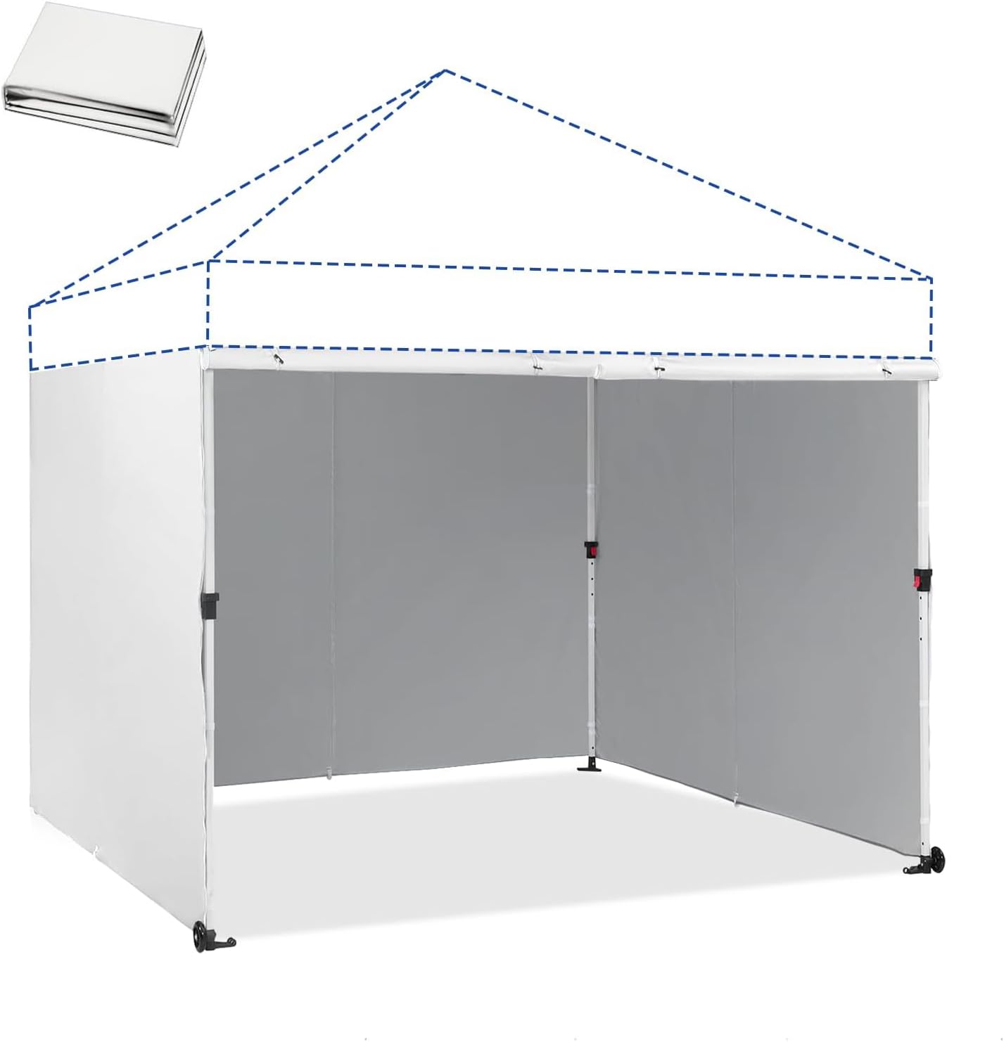 CROWN SHADES 8x8 Canopy Sidewalls (4pck) - Replacement Walls for 8x8 Gazebo, Event Shelter Accessories - White